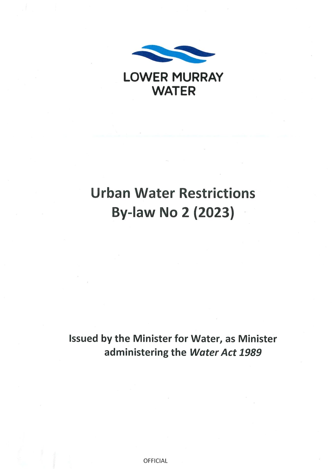 Urban Water Restrictions By Law No 2 2023